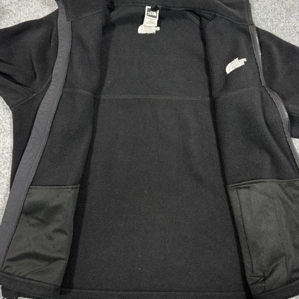 The North Face Denali Fleece Jacket Full Zip Mens Large Black Polyester GUC